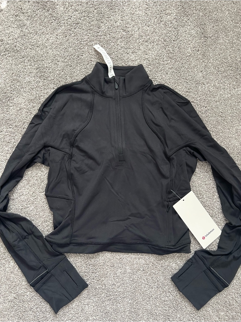 Lululemon long sleeve top it’s rulu run cropped half zip top NWT